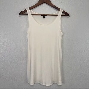 Eileen Fisher Cream Tank Top PP 100% Silk White‎ Basic Quiet Luxury Office #cc